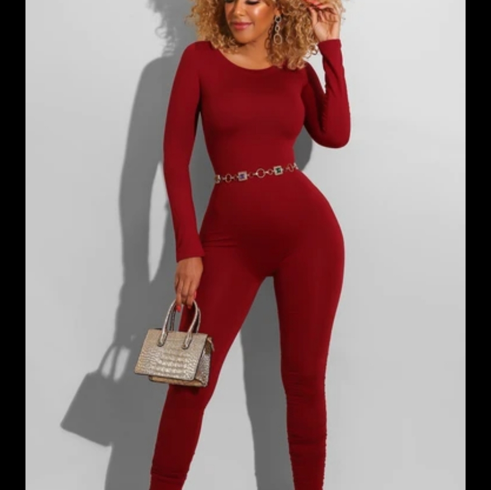 Burgandy Jumpsuit